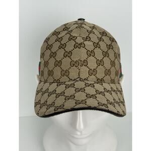 Gucci GG Canvas Beige Bbaseball hat with Web